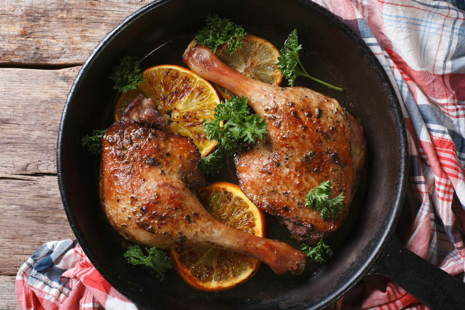 Roasted Duck Legs with Citrus Glaze 