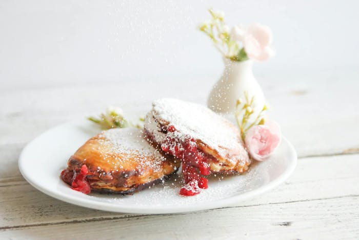 Cherry Pocket Pie with Powdered Sugar