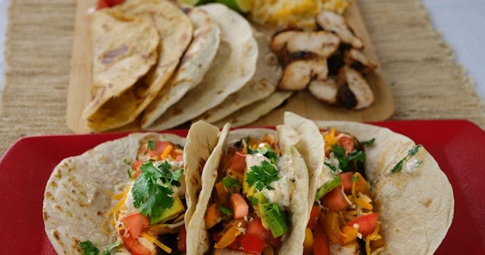 Spicy Chicken Fajitas with Chipotle Lime Crema