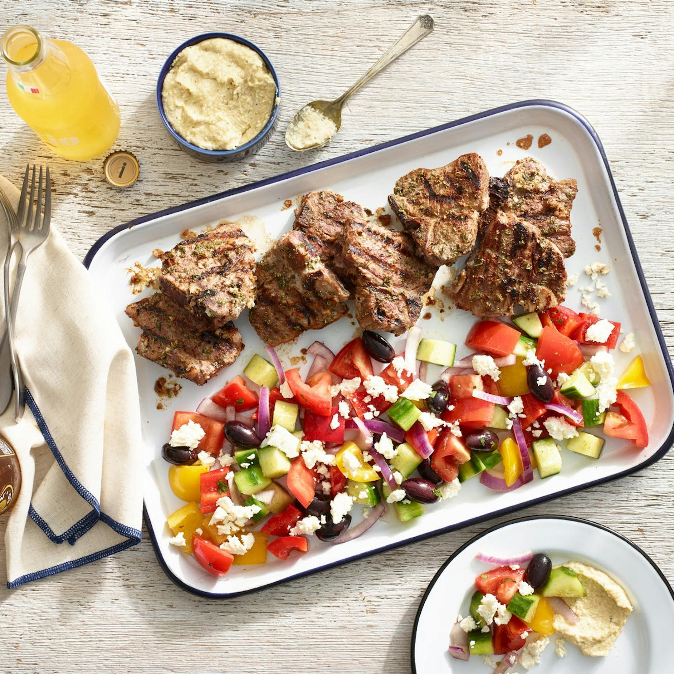 Greek-Style Grilled Lamb Loin Chops