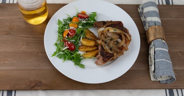 Pork Chops with Caramelized Apples and Onions