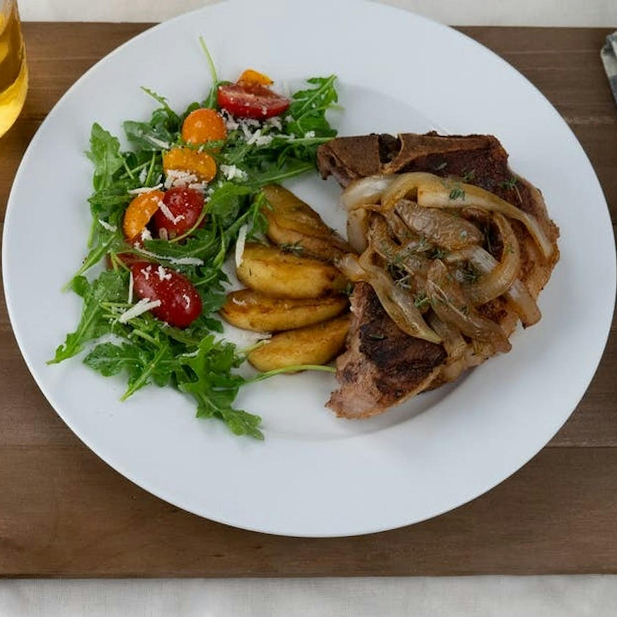 Pork Chops with Caramelized Apples and Onions