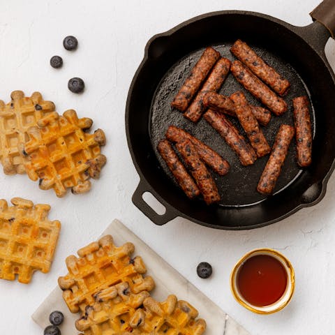 Image of Gluten-Free Blueberry Waffles & Blueberry Maple Sausage