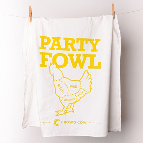 Image of Crowd Cow Party Fowl Kitchen Towel
