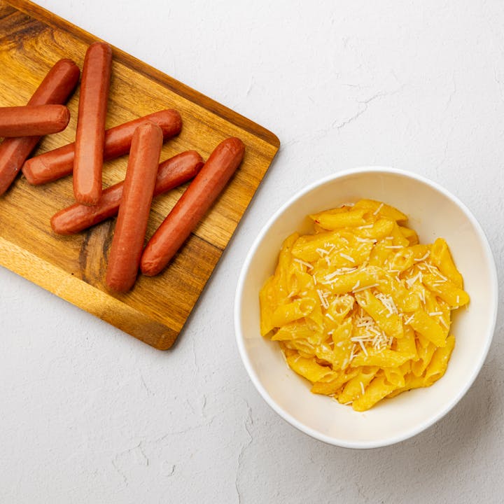 Image of Grass-Fed Hot Dogs and Mac & Cheese