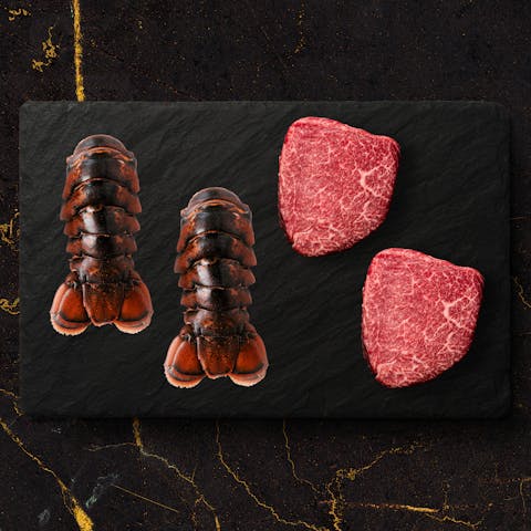 Image of Buy Two A5 Wagyu Tenderloin Steaks, Get Two Free Lobster Tails