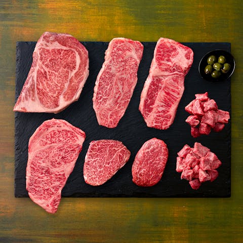Image of Olive Wagyu Butcher's Collection with Free A5 & A4 Tenderloin Cubes