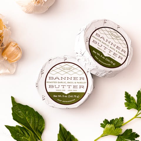 Image of Roasted Garlic, Basil & Parsley Cultured Butter 2-Pack