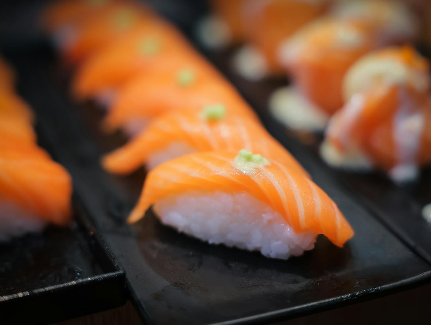 Vendor - Call to Action - Media - Salmon nigiri sushi on plate