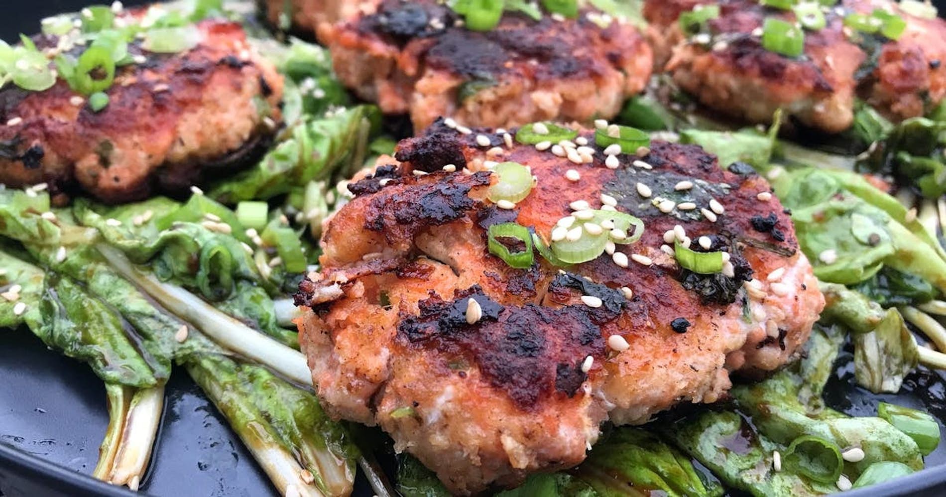 Salmon Cakes & Asian Greens