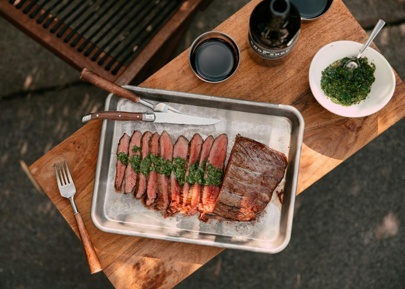 steak on a platter